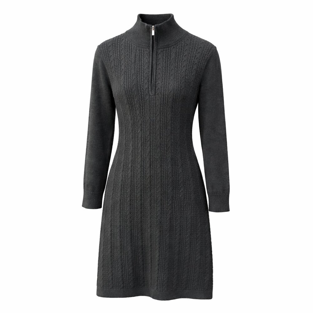 Tommy Bahama sweater dress grey women M cable knit cozy warm preppy capsule - Picture 1 of 12